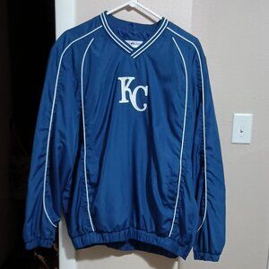 Kansas City Royals Pullover Windbreaker Size Large MLB Genuine Merchandise Blue